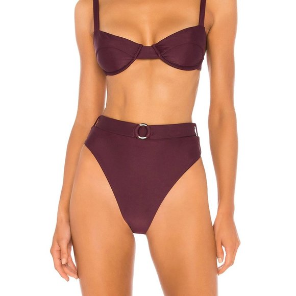 Juillet Revolve High Waisted Belted Cheeky Swim Bottoms XS LG Ashley NEW - Picture 1 of 7